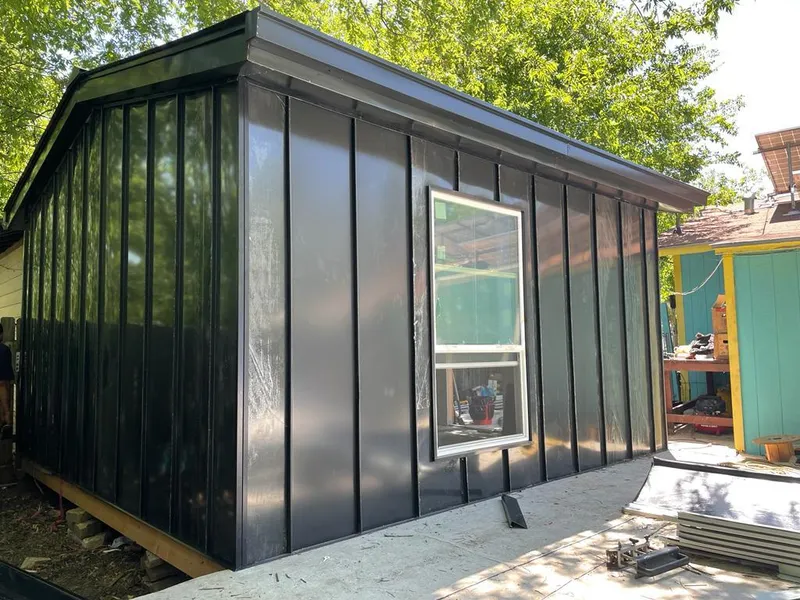 Black standing seam metal wall panels for Metal Roof Installation in Obetz